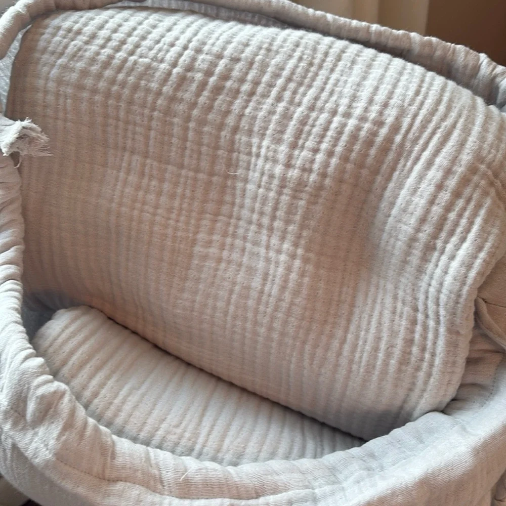 QUINCE NWOT Organic Airy Gauze Duvet Cover Set Full Queen Light Grey